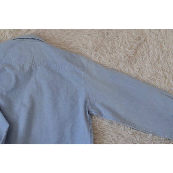 Vintage 80s/90s Blue Denim Embroidered Shirt Shacket | size M - Picture 6 of 10